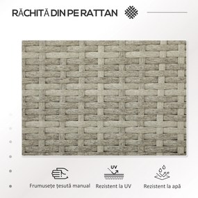 Outsunny Bancă din ratan pentru 2 persoane pentru grădină, scaun | Aosom Romania