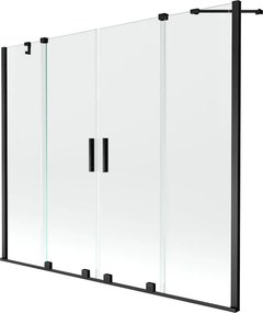 Mexen Velar Panou de cadă Duo, 2 canate culisante, 170 x 150 cm, transparent, negru - 896-170-000-02-70