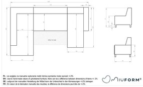 Canapea extensibilă în formă de "U" cu șezlong pe partea dreaptă Miuform Dazzling Daisy, bej