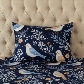 Fata de perna din microfibra DENIM BIRDS 50x70 cm, albastru