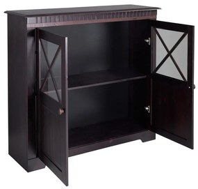 Vitrină maro închis din lemn de pin 95x35 cm Lisa – Støraa