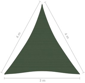 Panza parasolar, verde inchis, 3x4x4 m, HDPE, 160 g m   Morkegronn, 3 x 4 x 4 m