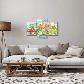 Tablou - Orășel colorat (90x60 cm)