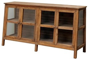 Bufet din lemn masiv si sticla, cu aspect rustic, Laval