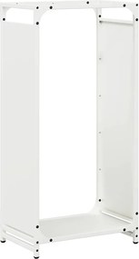 vidaXL Suport pentru lemne de foc alb 44x28x90 cm Oțel laminat la rece