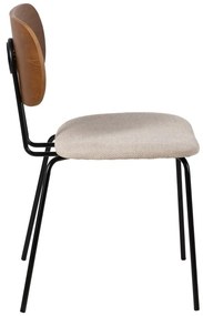 Scaune de dining maro/crem 4 buc. Cleo – Ixia