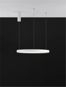 Lustra LED suspendata design modern circular PERRINE D-60cm alba