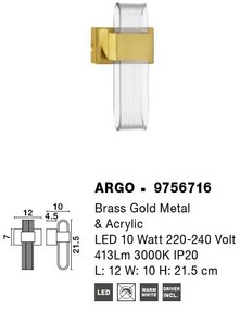 Aplica LED de perete design modern ARGO