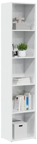 vidaXL Bibliotecă, alb extralucios, 40x30x189 cm, lemn prelucrat