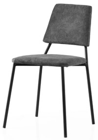 Set 2 buc. scaune bucătărie Limeta (Negru + antracit). 1127580