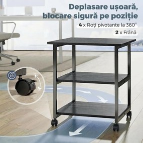 HOMCOM Suport Imprimantă cu Raft de Depozitare, 50x50x52.5 cm, Alb | Aosom Romania