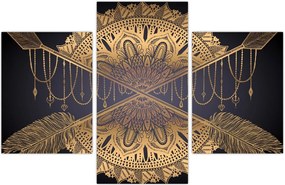 Tablou - Mandala aurie cu săgeți (90x60 cm)