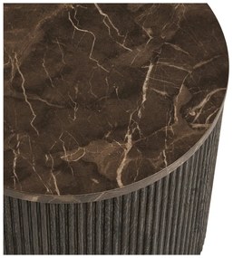 Măsuță auxiliară rotundă cu blat cu aspect de marmură ø 45 cm Rota – House Nordic