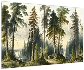 Tablou - Peisaj de epocă de păduri (90x60 cm)