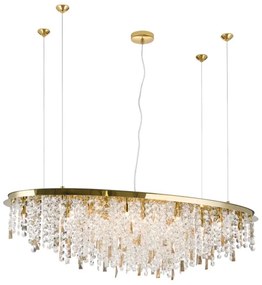 Lustră de cristal pe cablu Orion CRYSTALRIVER 21xG9/40W/230V auriu
