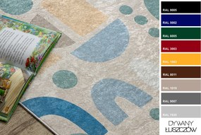 BAMBINO 61460 covor lavabil Geometrică pentru copii anti-alunecare - bej / albastru