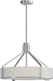 Open Design OR85624 - Lustru pe tijă DORETTO, 4 x E27, 15 W, 230 V, Ø 50 cm, crom mat/alb