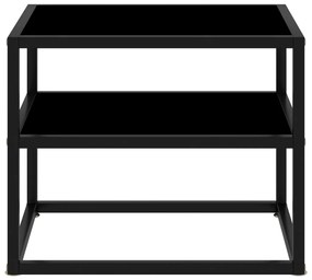 Masă consolă, negru, 50x40x40 cm, sticlă securizată