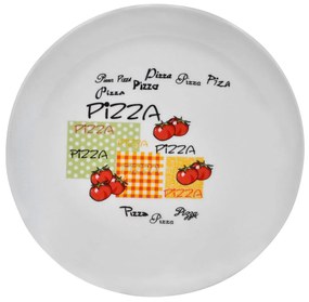 Farfurie plata pentru pizza,cu design,din portelan,20 cm