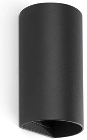 Aplica perete aluminiu negru, 2xGU10, SOLE round