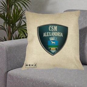 Perna Personalizata CSM Alexandria Fotbal, 40x40 cm, Crem, Husa Detasabila, Perna Inclusa, BEKZ®