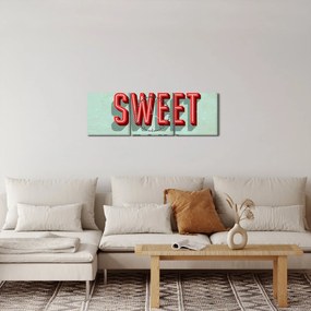 Tablou - Home sweet home (cu ceas) (90x30 cm)