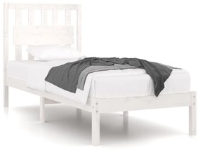 3103924 vidaXL Cadru de pat, alb, 100x200 cm, lemn masiv de pin