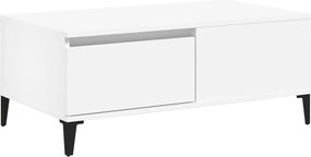 vidaXL Măsuță de cafea, alb, 90x50x36,5 cm, lemn prelucrat