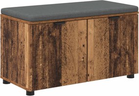 vidaXL Bancă pentru hol cu pernă cu raft Lemn vechi 80 x 38 x 46 cm
