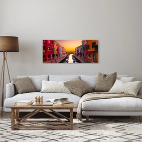 Tablou - Apus de soare, insula Burano, Veneția, Italia (120x50 cm)