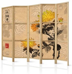 Paravan japonez - Japanese Style: Chrysanthemums II [Room Dividers]