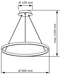 Lustră LED pe cablu LEA LED/20W/230V 4000K d. 50 cm crom mat