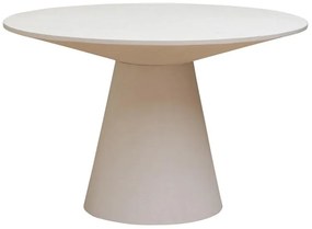 Masa de dining rotunda cu blat din panouri de lemn masiv ,"Alba"