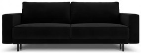 Canapea extensibila Caro cu 3 locuri si tapiterie din catifea, negru