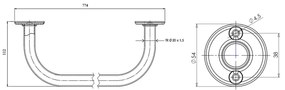 AQUALINE 8012 uscător-suport pentru prosoape 70cm, alb