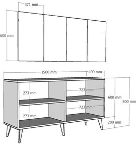 Dulap Pometu (alb + auriu) . 1093455