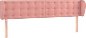 vidaXL Tăblie de pat cu aripioare roz 183x23x78/88 cm catifea