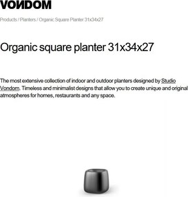 Ghiveci plante design decorativ exterior/interior Organic SQUARE 31x34x27cm