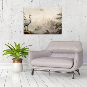 Tablou pe sticlă - Desen animat peisaj (70x50 cm)