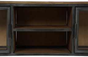 Comoda TV, neagra, din lemn si metal, Ferra