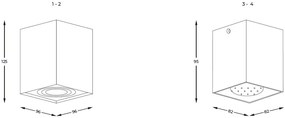 Spot modern aplicat Square negru