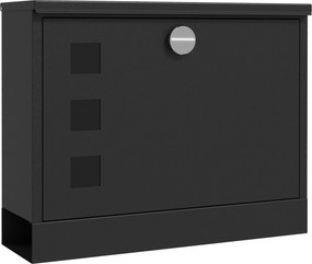 HOMCOM Cutie Poștală de Perete, Rezistentă la Intemperii, cu Ferestre de Vizualizare, 2 Chei, 36.5x11.5x29cm, Negru | Aosom Romania