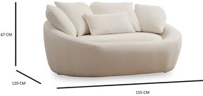 Canapea două locuri Midylano (Crem). 1106650