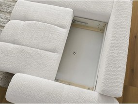 Colțar alb extensibil/cu spațiu de depozitare cu tapițerie din țesătură bouclé (cu colț pe partea stângă/cu șezlong) Roxelane – Bobochic Paris