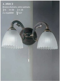 Aplica de perete design italian din alama cu lemn 3510