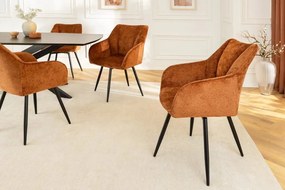 Set de 2 scaune pivotante, Metal Negru, Chenille Maro, AVIGNON A-46471 VC