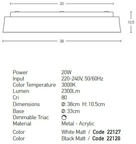 Plafoniera LED design modern Fuir alb