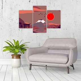 Tablou - Ilustrație a Muntelui Fuji (90x60 cm)