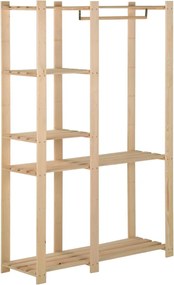 vidaXL Cuier de haine, 110x38x170 cm, lemn masiv de pin