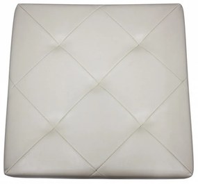 Taburet cu cutie de depozitare HouseXL™ 10100, Dimensiuni 38X38X38cm, Max 150 kg, Capac moale din piele ecologica, Beige